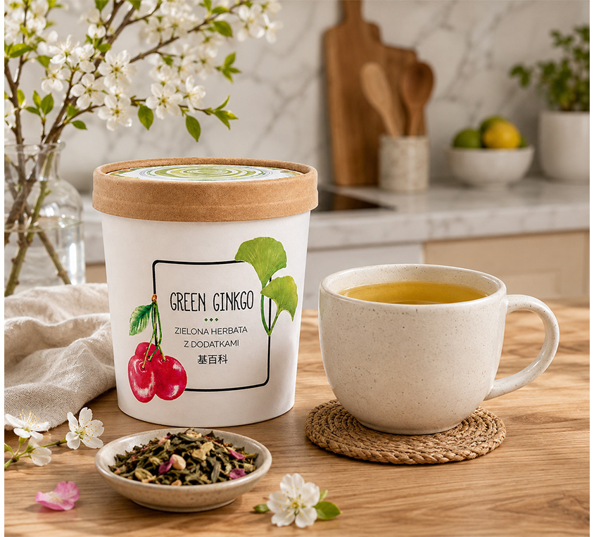 Green Gingko Leo Tea w metalowej puszce